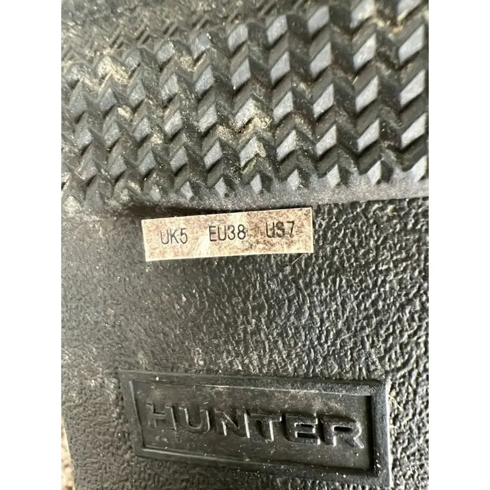 Hunter Women's Refined Black Ankle Biker Rain Boot Size 7